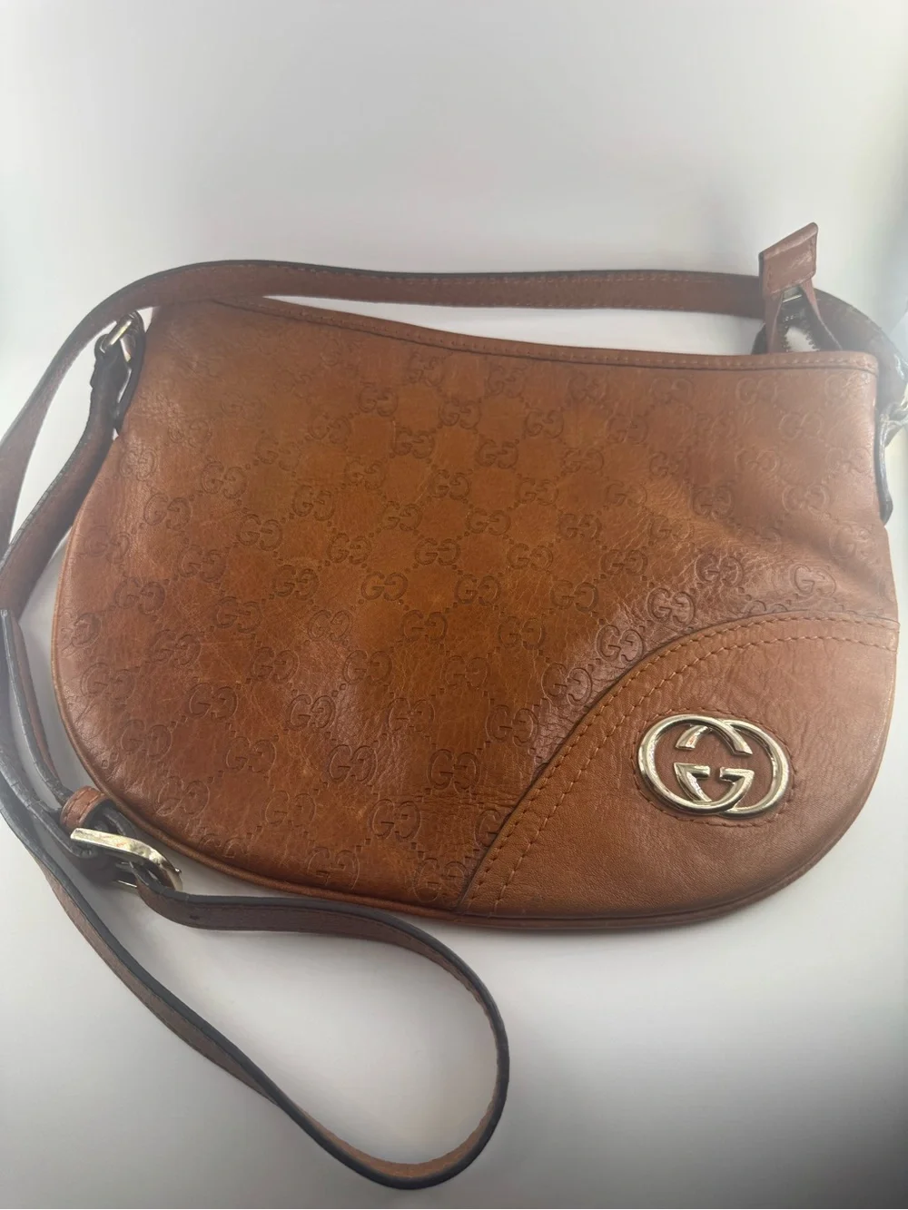 Gucci Bag Guccissima Leather Hobo GG Monogram Shoulder Bag Vintage Y2K Italy - Picture 3 of 14
